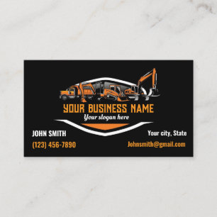 Heavy equipment business cards