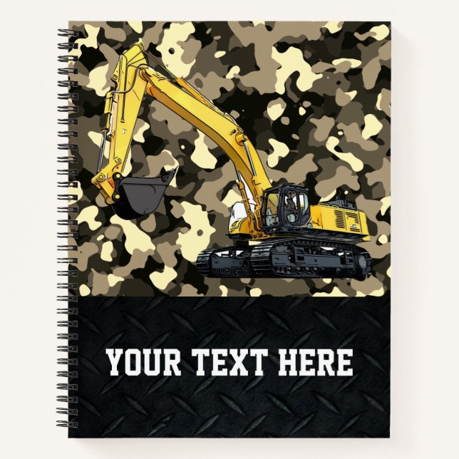 Heavy Equipment Business Excavator Construction No Notebook (Front)