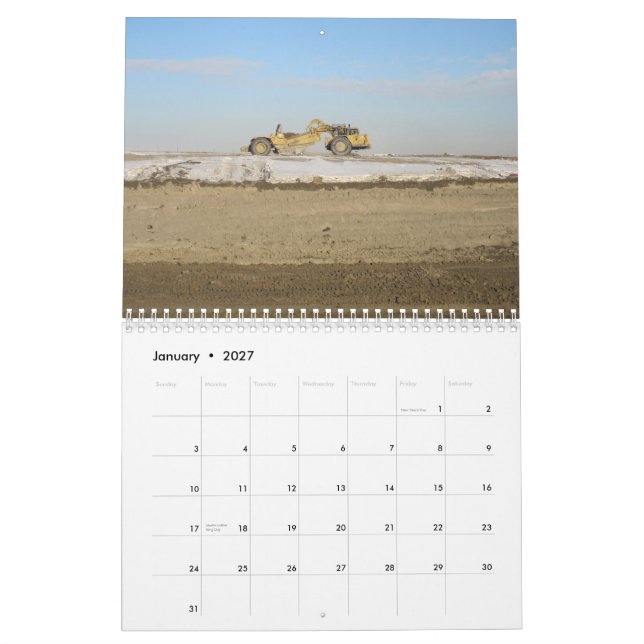 Heavy Equipment Calendar (Jan 2027)