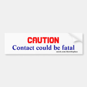 Heavy equipment caution bumper stickers
