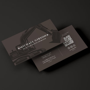 Heavy Equipment Contractor Construction Espresso Business Card