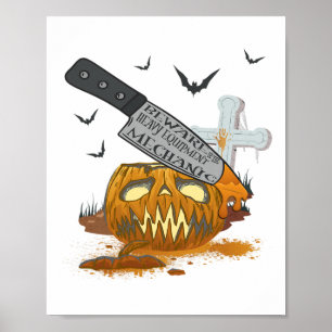 Heavy Equipment Mechanic Funny Halloween Party Poster