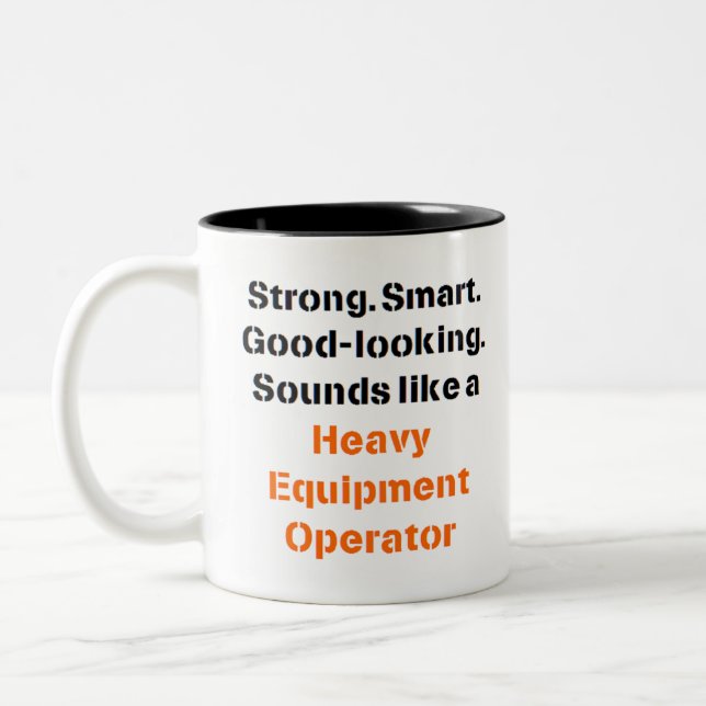 heavy equipment operator sounds Two-Tone coffee mug (Left)