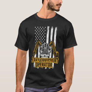 Heavy Equipment Operator US Flag T-Shirt