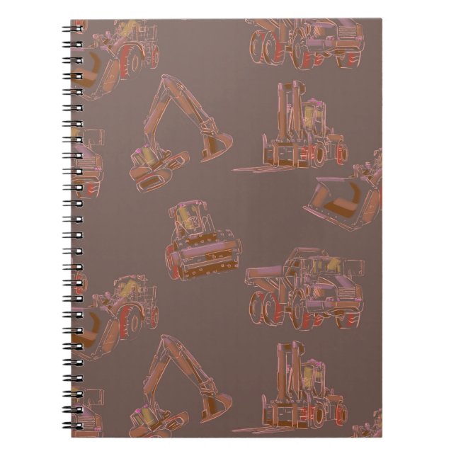 Heavy Equipment Spiral Notebook for Work (Front)