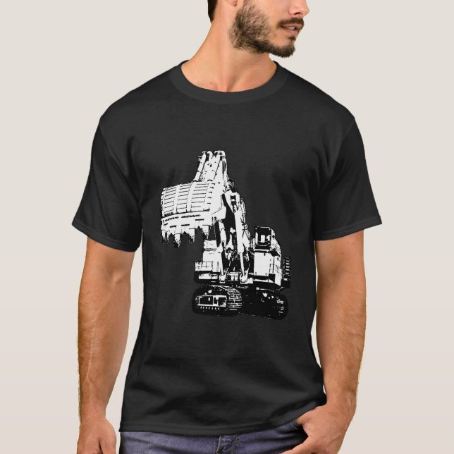 Heavy Excavator Machinery Mining T-Shirt (Front)