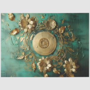 Heavy gold Victorian ornament turquoise vintage Tissue Paper