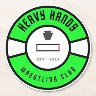 Heavy Hands Wrestling Club Classic Mug, 11 oz Round Paper Coaster