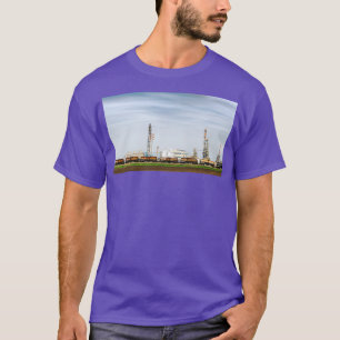 Heavy industry factory with train tanks