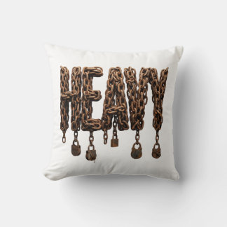Heavy Iron Chain Typography Gym Lifting Powerlifte Cushion