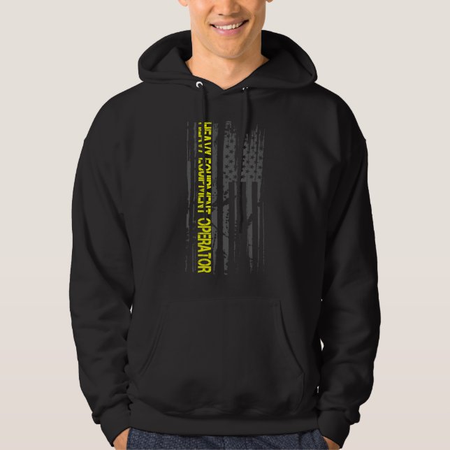 Heavy Machinery Equipment Operator Patriotic Ameri Hoodie (Front)