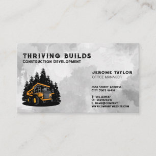 Heavy Machinery Mining Vehicle   Construction Business Card
