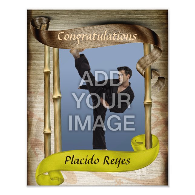 Heavy Martial Arts Yellow Belt Portrait One Photo (Front)