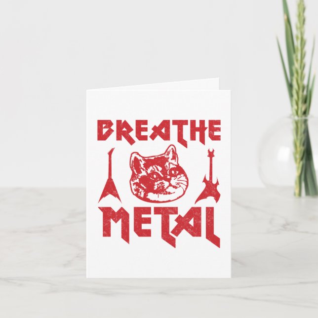 Heavy Metal Cat Holiday Card (Front)