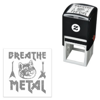 Heavy Metal Cat Self-inking Stamp