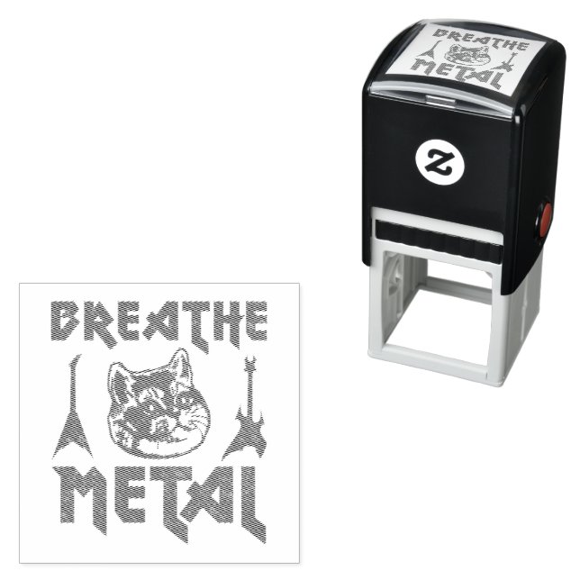 Heavy Metal Cat Self-inking Stamp (In Situ)