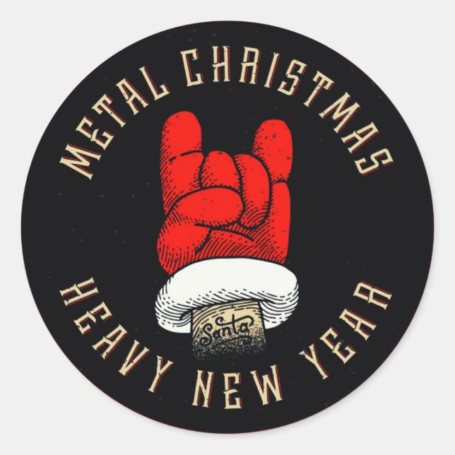 Heavy Metal Christmas Classic Round Sticker (Front)