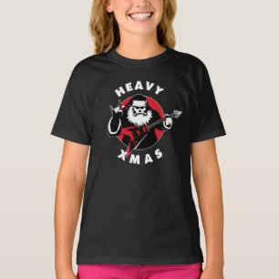 Heavy Metal Christmas Guitar Player Santa Claus T-Shirt