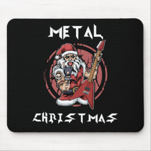 Heavy Metal Christmas Santa Rock Horns Metalhead Mouse Mat