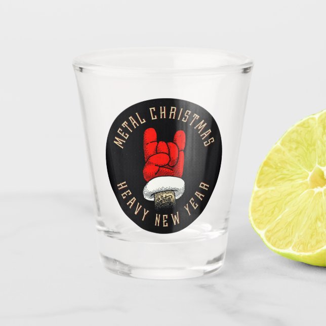 Heavy Metal Christmas Shot Glass (Front)