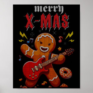 Heavy Metal Christmas Sleigher Hail Santa Claus Ro Poster