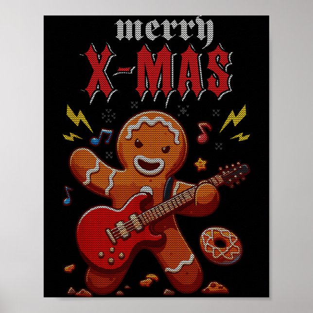Heavy Metal Christmas Sleigher Hail Santa Claus Ro Poster (Front)