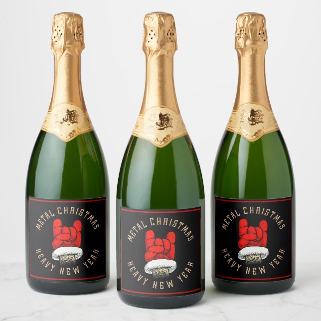 Heavy Metal Christmas  Sparkling Wine Label (Bottles)