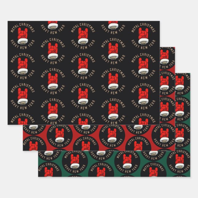 Heavy Metal Christmas Wrapping Paper Sheets (Set)