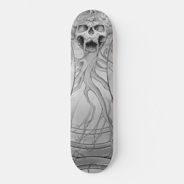 Heavy Metal Death Skull Graveyard Skateboard (Front)