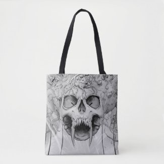 Heavy Metal Death Skull Graveyard Tote Bag