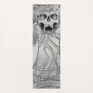 Heavy Metal Death Skull Graveyard Yoga Mat