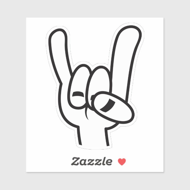 Heavy Metal Devil Horns Black Line (Sheet)