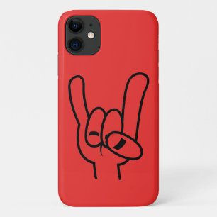 Heavy Metal Devil Horns Black Line iPhone 11 Case