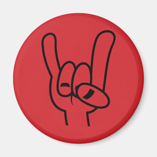 Heavy Metal Devil Horns Black Line Magnet (Front)