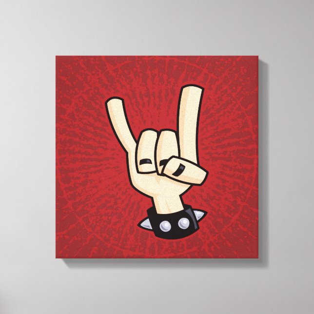 Heavy Metal Devil Horns Canvas Print (Front)