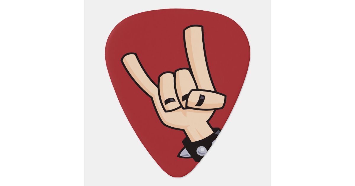 Heavy Metal Devil Horns Guitar Pick Zazzle