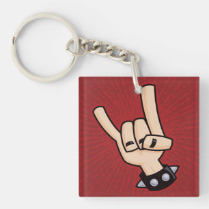 Heavy Metal Devil Horns Key Ring