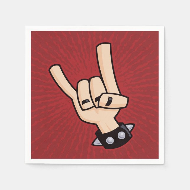 Heavy Metal Devil Horns Napkin (Front)