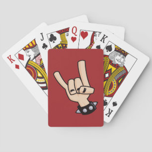 Heavy Metal Devil Horns Playing Cards