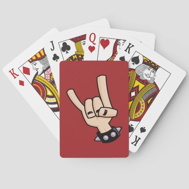 Heavy Metal Devil Horns Playing Cards (Back)