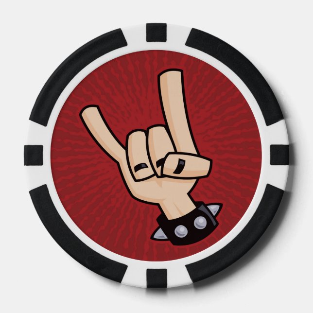 Heavy Metal Devil Horns Poker Chips (Front)
