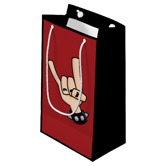 Heavy Metal Devil Horns Small Gift Bag (Front Angled)