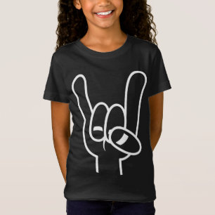 Heavy Metal Devil Horns White Line T-Shirt