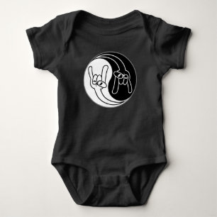 Heavy Metal Devil Horns Yin Yang Baby Bodysuit