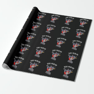 Heavy Metal Fan Funny Music Pun Dark BG Wrapping Paper