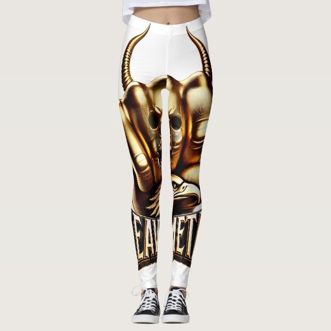 Heavy Metal Faust with Adler Totenkopf Gold Leggings (Front)