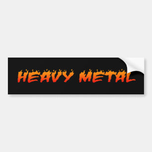 Heavy Metal Fire Bumper Sticker
