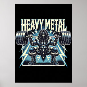 Heavy Metal - Funny Lifting Gym Workout Fitness Poster