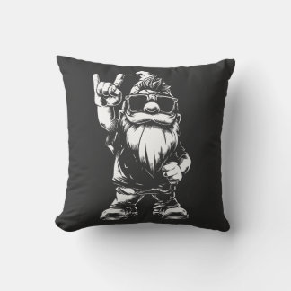 Heavy Metal Garden Gnome - Rockstyle Cushion