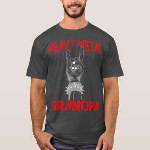 Heavy Metal Grandpa Head Banger Metalhead Rocker T-Shirt